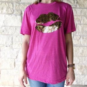 Leopard Lips Rocky Horror Mouth Graphic Tee